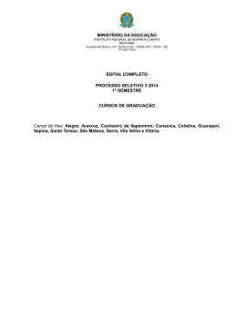 Edital 3 2014 - gradua&ccedil;&atilde;o SISU - Instituto Federal do Esp&iacute;rito Santo