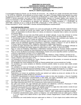 Edital - NC- UFPR - Universidade Federal do Paran&aacute;