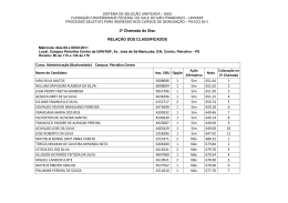 2&ordf; Chamada do Sisu RELA&Ccedil;&Atilde;O DOS CLASSIFICADOS