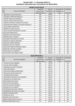 1 &ordf; Chamada (2012