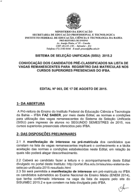 Edital - IFBA Jacobina