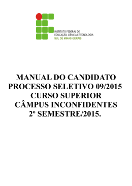 Manual do Candidato Cursos Superiores 2015-2