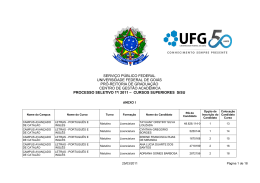 Anexo I do Edital de Sess&atilde;o P&uacute;blica - Vestibular