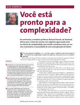 Você está pronto para a complexidade?