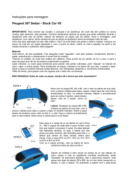 Instru&ccedil;&otilde;es para montagem Peugeot 307 Sedan - Stock