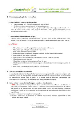 documenta&ccedil;&atilde;o para a utiliza&ccedil;&atilde;o da vossa bomba