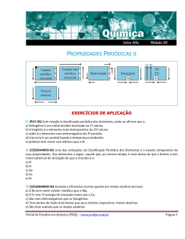 PROPRIEDADES PERI&Oacute;DICAS II - Portal de Estudos em Qu&iacute;mica