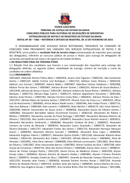 Edital n&deg; 38 - Resultado final da terceira etapa