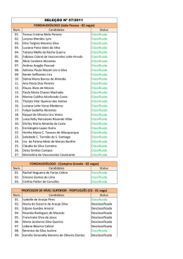 Clique aqui e confira a lista dos aprovados na Primeira Etapa