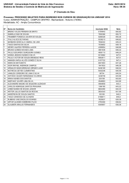 2&ordf; Chamada do Sisu - SRCA