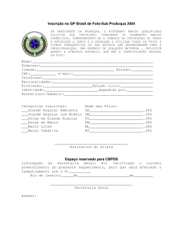 Ficha de Inscri&ccedil;&atilde;o