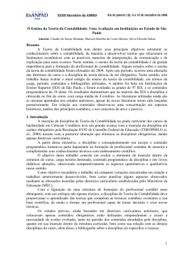 1 O Ensino da Teoria da Contabilidade: Uma Avalia&ccedil;&atilde;o em