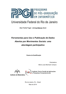 Ferramentas para Uso e Publica&ccedil;&atilde;o de Dados Abertos por