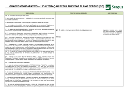 quadro comparativo &ndash; 13&ordf; altera&ccedil;&atilde;o regulamentar plano