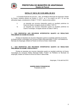 PREFEITURA DO MUNIC&Iacute;PIO DE ARAPONGAS