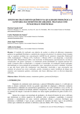 efeito do tratamento qu&iacute;mico na qualidade fisiol&oacute;gica e sanit&aacute;ria das