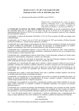 Resolução CONAMA 357/2005 - Ministério do Meio Ambiente