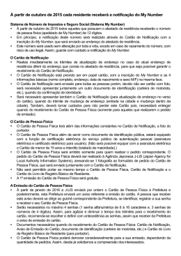 À partir de outubro de 2015 cada residente receberá a