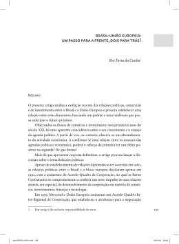 10-Brasil-Uni&atilde;o Europeia: um passo para a frente, dois para tr&aacute;s?