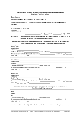 Declaração de Intenção de Participação na Assembleia de