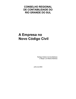 A Empresa no Novo C&oacute;digo Civil