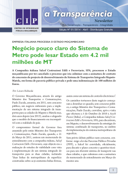 a Transpar&ecirc;ncia - CIP - Centro de Integridade Publica