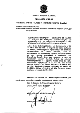 RESOLUÇÃO Ns 22.168 - Tribunal Regional Eleitoral de Santa