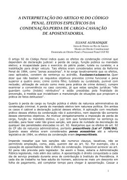 a interpreta&ccedil;&atilde;o do artigo 92 do c&oacute;digo penal