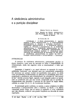 A sindic&acirc;ncia administrativa e a puni&ccedil;&atilde;o disciplinar