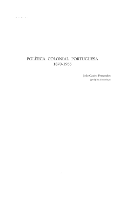 POLÍTICA COLONIAL PORTUGUESA 1870-1955