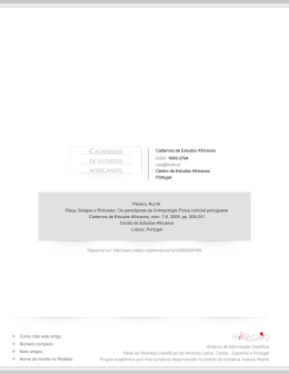 Ra&ccedil;a, Sangue e Robustez. Os paradigmas da Antropologia F&iacute;sica