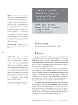 &ldquo;Museu de Geologia Colonial&rdquo; das Comiss&otilde;es Geol&oacute;gicas