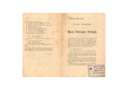 Plano Summario do Museu Ethnologico Portugu&ecirc;s