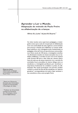 Aprender a Ler o Mundo. - Revistas Científico