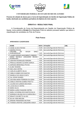 Errata II do Resultado Final