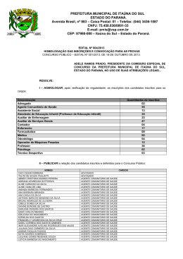 PREFEITURA MUNICIPAL DE ITA&Uacute;NA DO SUL ESTADO DO