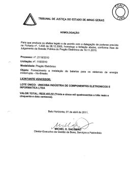 TRIBUNAL DE JUSTIÇA DO ESTADO DE MINAS GERAIS
