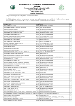 Homologa&ccedil;&atilde;o das Inscri&ccedil;&otilde;es