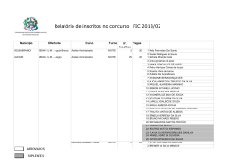 Relatório de inscritos no concurso FIC 2013/02