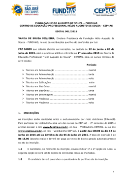 vestibulinho cephas 2&ordm; sem 2015 - Funda&ccedil;&atilde;o H&eacute;lio Augusto de Souza