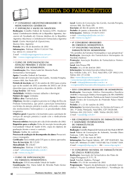 AGENDA DO FARMAC&Ecirc;UTICO - Conselho Federal de Farm&aacute;cia