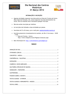 Dia Nacional dos Centros Hist&oacute;ricos 31 Mar&ccedil;o 2012
