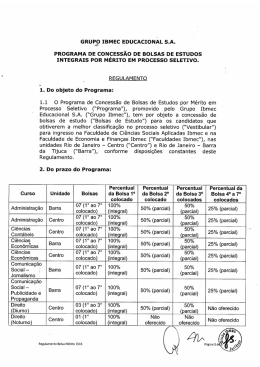 Regulamento de bolsa por mérito