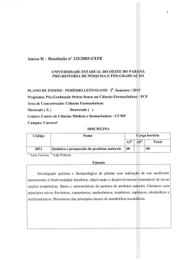 Química e prospecção de produtos naturais