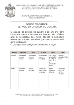 GRUPO DO QUADRIL ESTAGl EM CIRURGIA DO UADREL