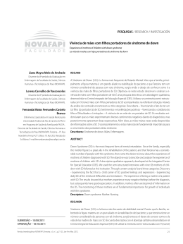 Viv&ecirc;ncia de m&atilde;es com filhos portadores de s&iacute;ndrome de down