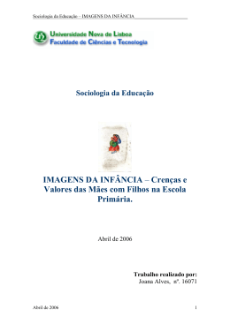IMAGENS DA INF&Acirc;NCIA &ndash; Cren&ccedil;as e Valores das M&atilde;es com Filhos