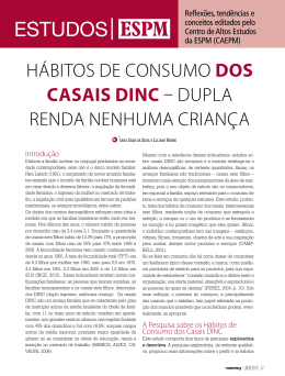 Hábitos de consumo DOS CASAIS DINC – dupla renda