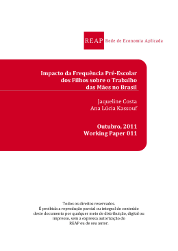 Impacto da Frequ&ecirc;ncia Pr&eacute;-Escolar dos Filhos sobre o