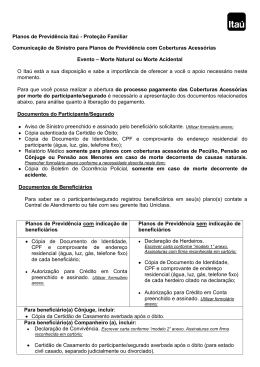 Planos de Previd&ecirc;ncia Ita&uacute; - Prote&ccedil;&atilde;o Familiar